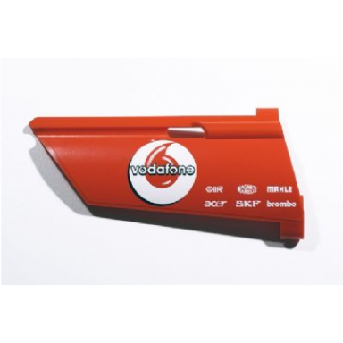 red technic panel fairing 21 large long small hole side b with vodafone omr magneti marelli mahle acer skf and brembo pattern sticker - set 8674