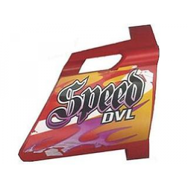 red technic panel fairing 22 large short small hole side a with speed dvl pattern sticker - set 8136