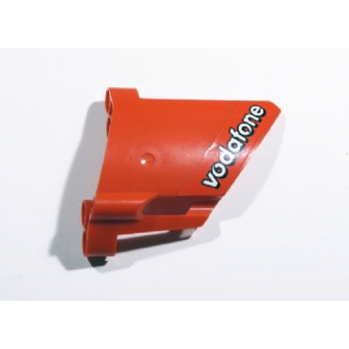 red technic panel fairing 22 large short small hole side a with vodafone pattern sticker - set 8674