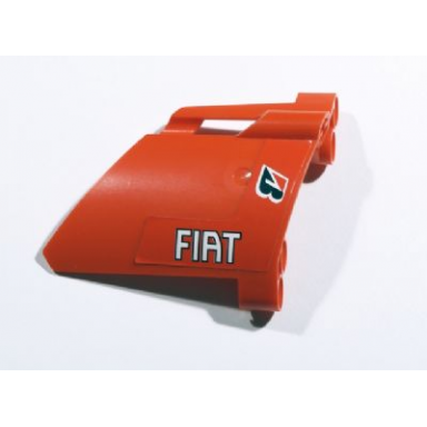 red technic panel fairing 22 large short small hole side a with bridgestone and fiat logos pattern sticker - set 8674
