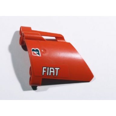 red technic panel fairing 23 large short small hole side b with bridgestone and fiat logos pattern sticker - set 8674