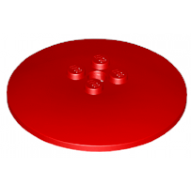 red dish 6 x 6 inverted radar - solid studs