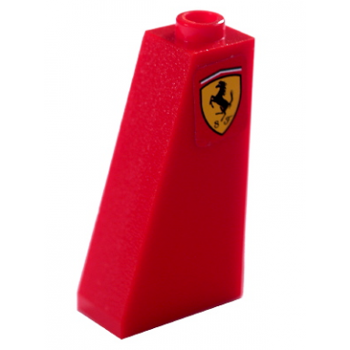 red slope 75 2 x 1 x 3 with ferrari logo small shield pattern model right side sticker - set 8652