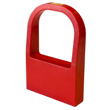 red fabuland window 1 x 4 x 5 with curved top