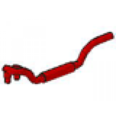 red vehicle exhaust pipe twin inlet 11l left