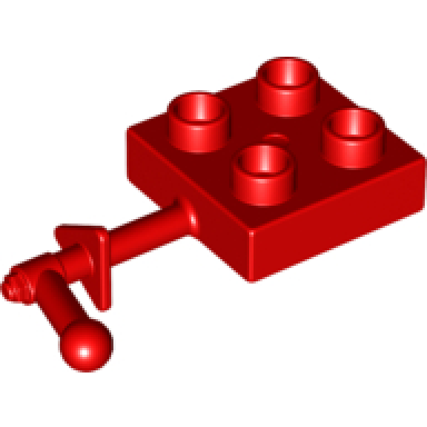red duplo plate 2 x 2 with handle