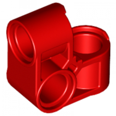 red technic pin connector perpendicular 2 x 2 bent