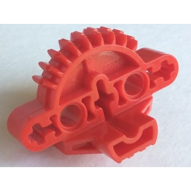 red bionicle matoran torso gear 9 tooth with 3 axle holes and 2 pin holes