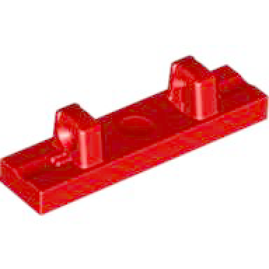 red hinge tile 1 x 4 locking dual 1 finger on top