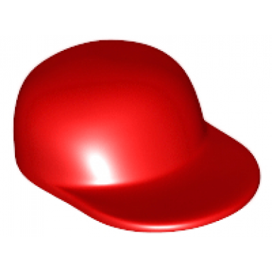 red minifigure headgear cap - long flat bill