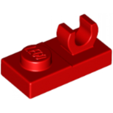 red plate modified 1 x 2 with open o clip on top
