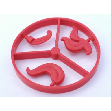 red minifigure plume feather wheel 3 on sprue