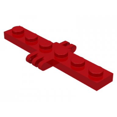 red hinge plate 1 x 6 with 2 and 3 fingers on sides