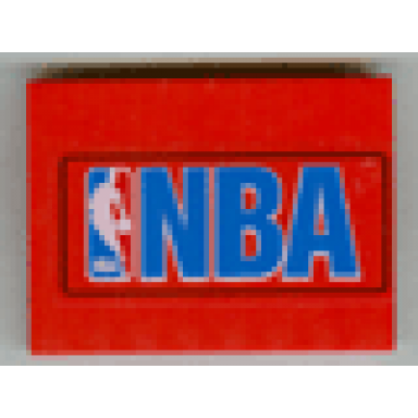red slope 10 6 x 8 with nba logo blue pattern sticker - sets 3432 3433