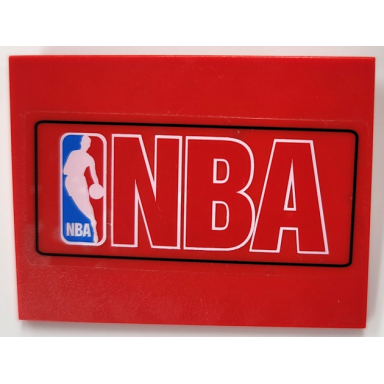 red slope 10 6 x 8 with nba logo red pattern sticker - sets 3432 3433