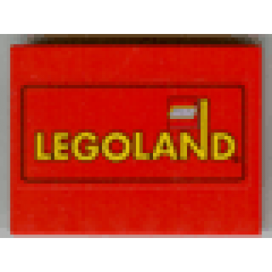 red slope 10 6 x 8 with legoland logo pattern sticker - sets 3432 3433