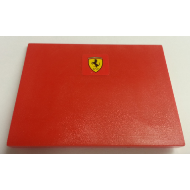 red slope 10 6 x 8 with ferrari logo pattern sticker - set 8654