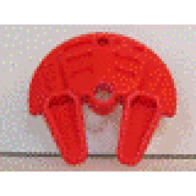 red bionicle weapon 5 x 5 shield with dual scoop prongs