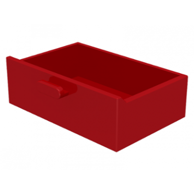 red container cupboard 2 x 3 drawer