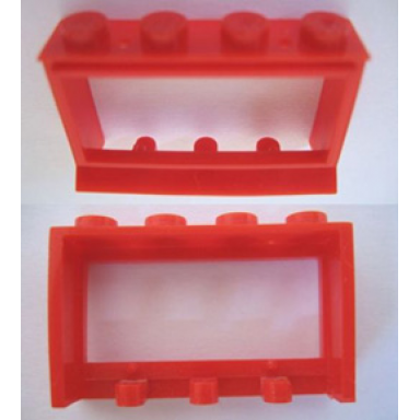 red window 1 x 4 x 2 with extended lip and solid studs no glass