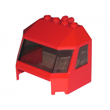 red windscreen 4 x 6 x 4 cab with hinge and 1 x 4 bottom cutout with trans-brown glass 45406 46103