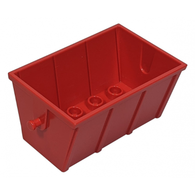 red duplo train tipper 2 x 4 with straight sides skip