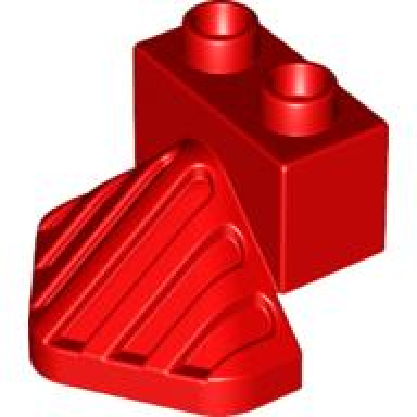 red duplo train steam engine cow catcher
