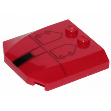 red wedge 4 x 4 x 2 3 triple curved with sw a-wing hull plates pattern