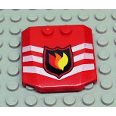 red wedge 4 x 4 x 2 3 triple curved with fire logo badge and 3 white chevrons pattern