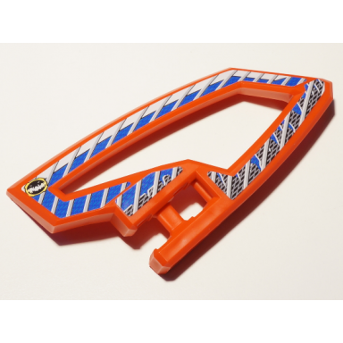 red technic panel rc car panel flexible right with dirt crusher logo and gray stripes on blue and black background pattern stickers - set 8369-2