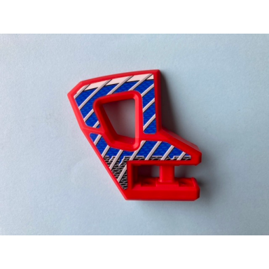 red technic panel rc car flexible bumper right with gray stripes on blue and black background pattern stickers - set 8369-2