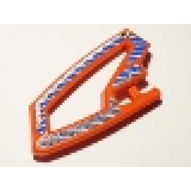 red technic panel rc car panel flexible left with dirt crusher logo and gray stripes on blue and black background pattern stickers - set 8369-2