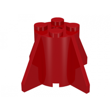 red brick round 2 x 2 x 2 with fins