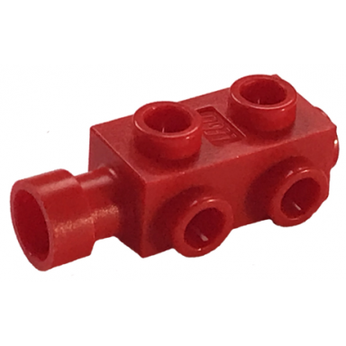 red brick modified 1 x 2 x 2 3 with studs on sides and extended stud receptacle
