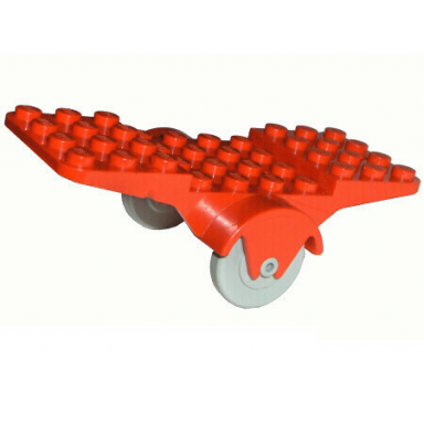 red fabuland airplane base 10 x 4 with light gray wheels