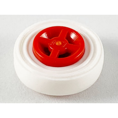wheel 8mm d x 6mm with white tire 14mm d x 4mm smooth small single 4624 3139
