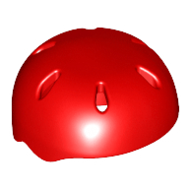 red minifigure headgear helmet sports with vent holes