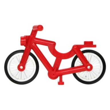 red bicycle with trans-clear wheels and black tires 4719 4720 2807