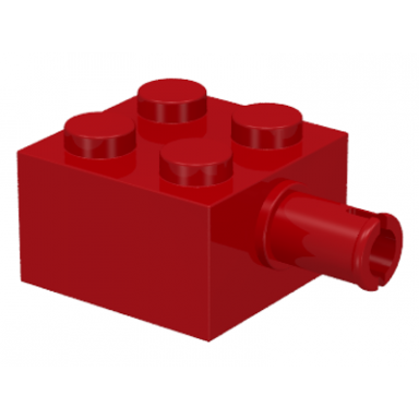 red brick modified 2 x 2 with pin and no axle hole