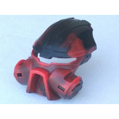 red bionicle mask kiril pehkui with marbled black pattern