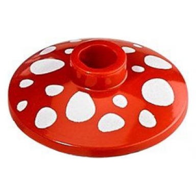 red dish 2 x 2 inverted radar with mushroom white spots pattern