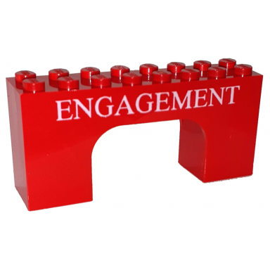 red arch 2 x 8 x 3 with white engagement pattern