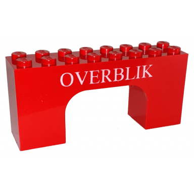 red arch 2 x 8 x 3 with white overblik pattern