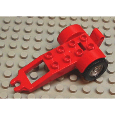 red duplo trailer with frame and 2 x 4 studs