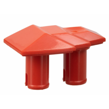 red vehicle fairing 1 x 2 stepped with two pins