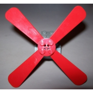 red propeller 4 blade 13 diameter with studs and cross