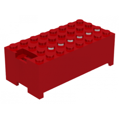 red electric 9v battery box small