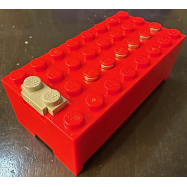 red electric 9v battery box small without battery cover