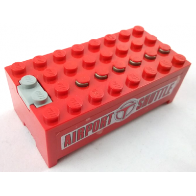 electric 9v battery box small without battery cover with airport shuttle pattern on both sides stickers - set 6399