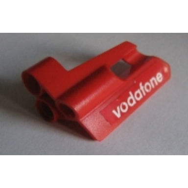 red technic panel fairing 24 small short small hole side b with vodafone pattern sticker - set 8386